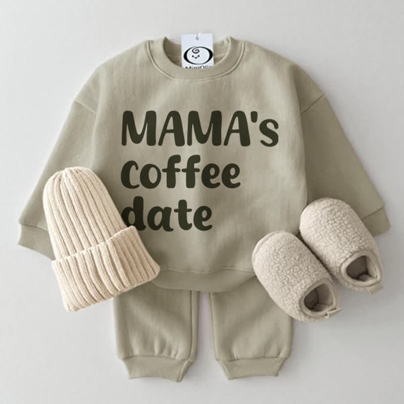 MAMA'S COFFEE DATE Baby 2-Piece Grey Green Set - Grey Green - 2-3T - image 1