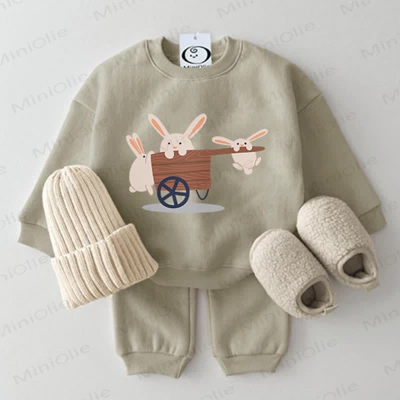 Baby 2-Piece Bunny Cart Grey Green Set - Grey Green - 2-3T - image 1