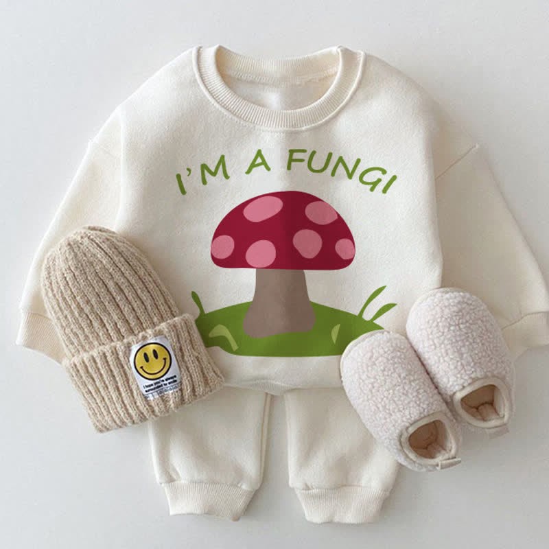 I'M A FUNGI Baby Mushroom 2-piece Set - White - 2-3T - image 1