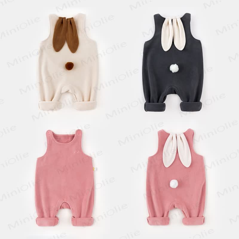Baby Fleece Bunny Ears Lovely Overalls - image 1