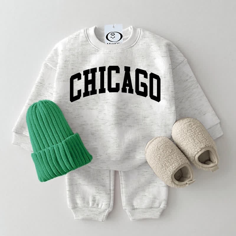 CHICAGO Baby Sweatsuit 2-piece Set - Light Grey - 2-3T - image 1