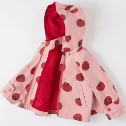 Kid Girl Tomato Hooded Trench Coat - image 5