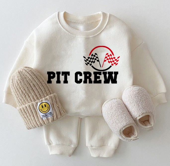 PIT CREW Baby Flags 2-piece Set - White - 2-3T - image 1