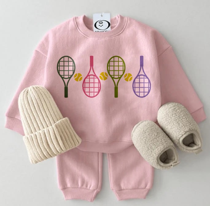 Baby Colorful Tennis Racket 2-piece Set - Pink - 2-3T - image 1
