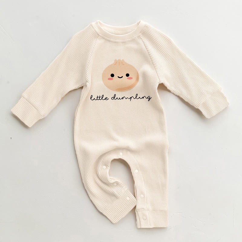 LITTLE DUMPLING Baby Waffle Romper - Beige - 18-24M - image 1