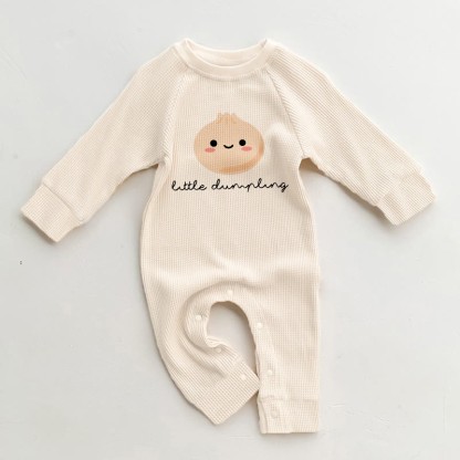 LITTLE DUMPLING Baby Waffle Romper - Beige - 18-24M - image 1