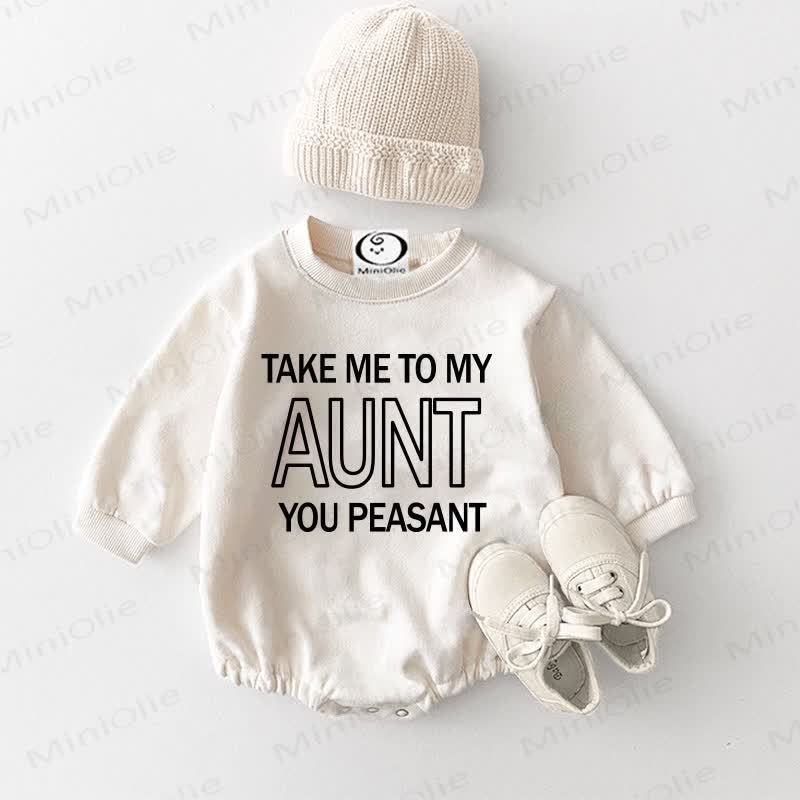TAKE ME TO MY AUNT YOU PEASANT Baby White Bodysuit - White - 18-24M - image 1