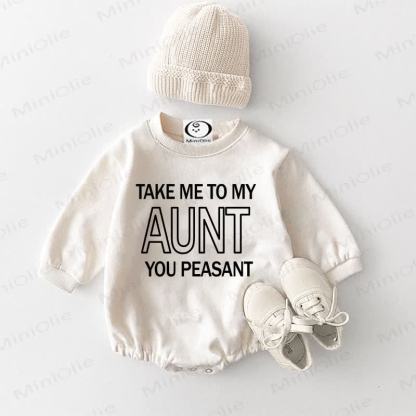 TAKE ME TO MY AUNT YOU PEASANT Baby White Bodysuit - White - 18-24M - image 1
