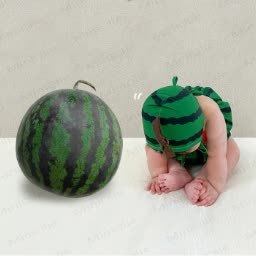 Baby Girl Watermelon 2-piece Swimsuit with Hat - image 9