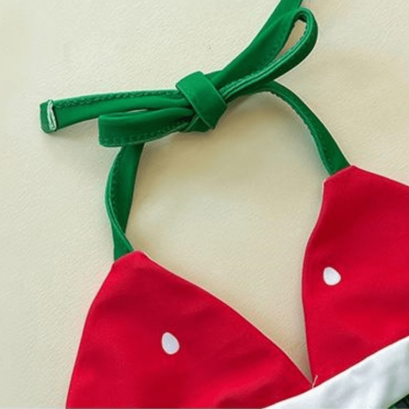 Baby Girl Watermelon 2-piece Swimsuit with Hat - image 2
