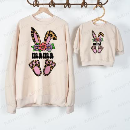 MAMA/MINI Leopard Print Beige Family Sweatshirt - Beige - Adult Sweatshirt: XL - image 1