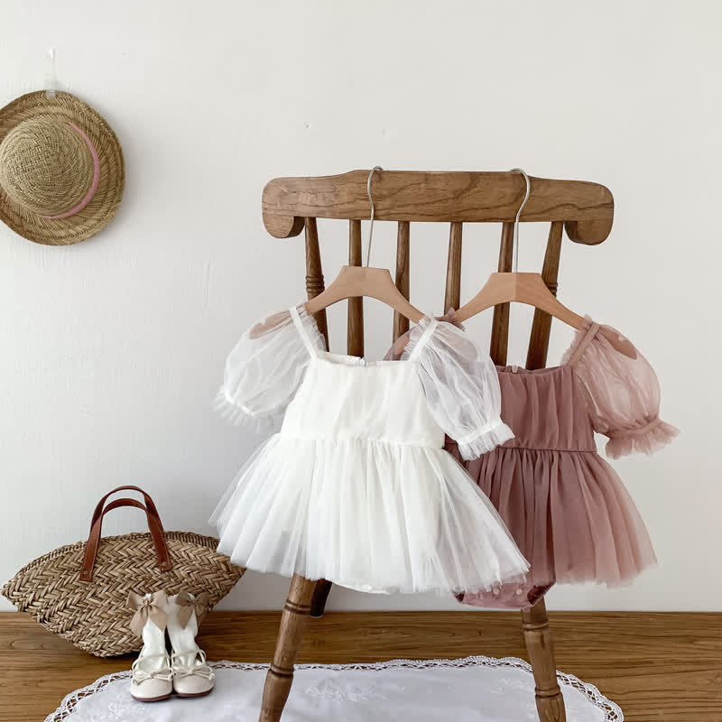 Baby Solid Color Tutu Skirted Bodysuit - image 2