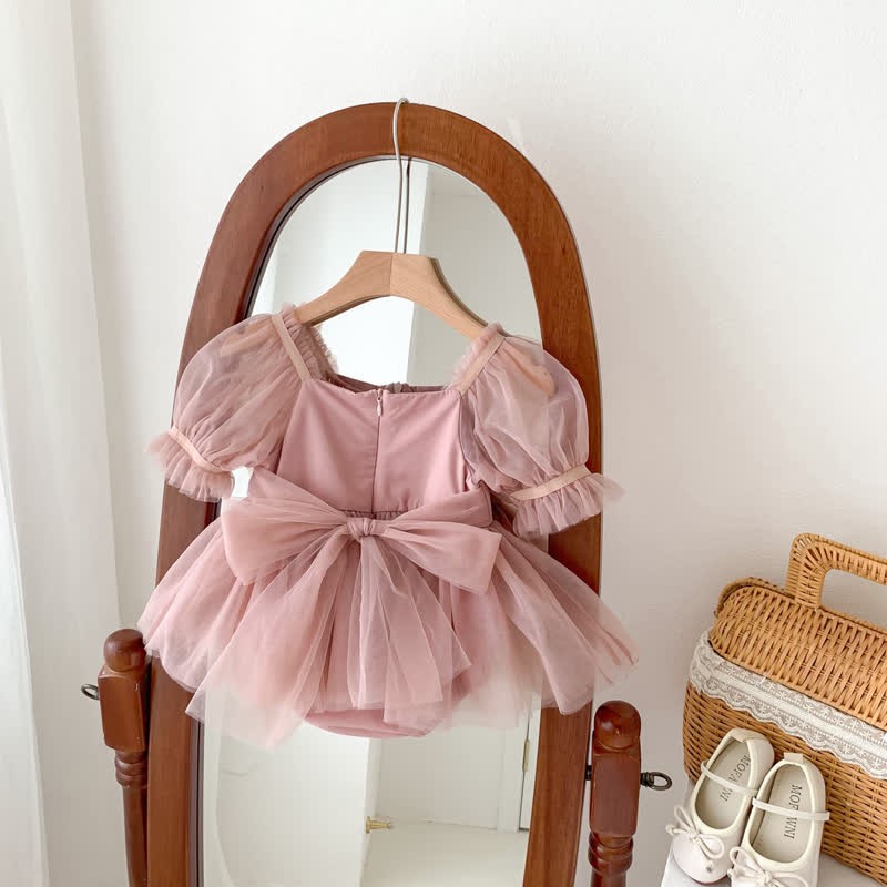 Baby Solid Color Tutu Skirted Bodysuit - image 6