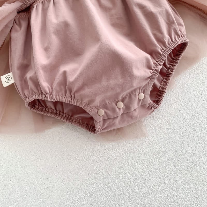 Baby Solid Color Tutu Skirted Bodysuit - image 9