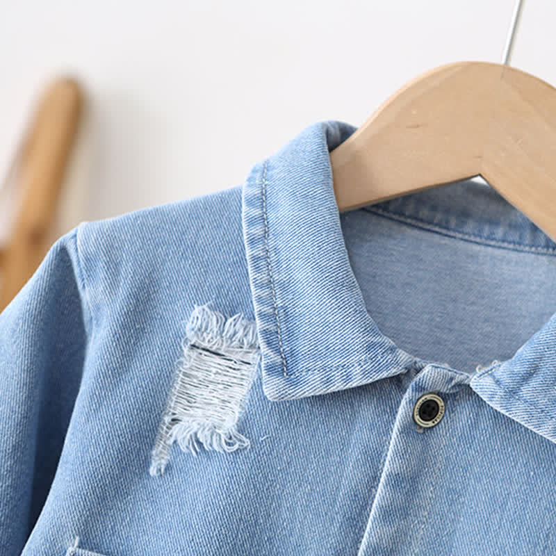 Baby Hole Denim Pocket Romper - image 3