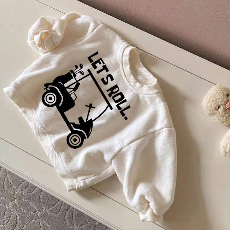 LET'S ROLL Baby Golf Cart Sweatshirt - Beige - 18-24M - image 1