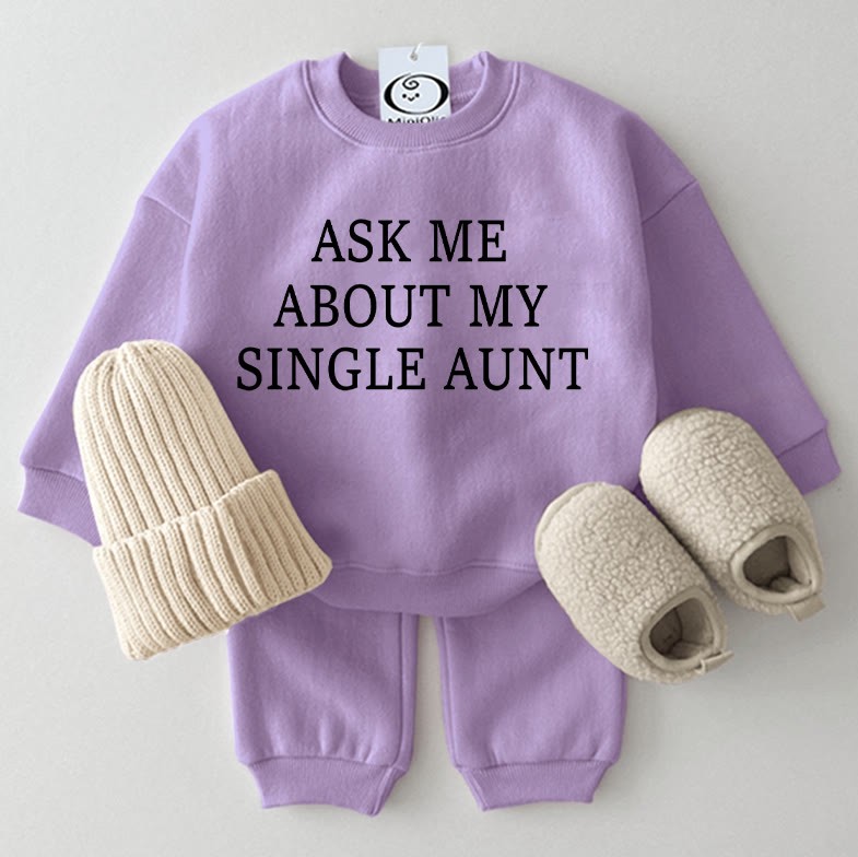 ASK ME ABOUT MY SINGLE AUNT Baby 2-piece Set - Purple - 2-3T - image 1