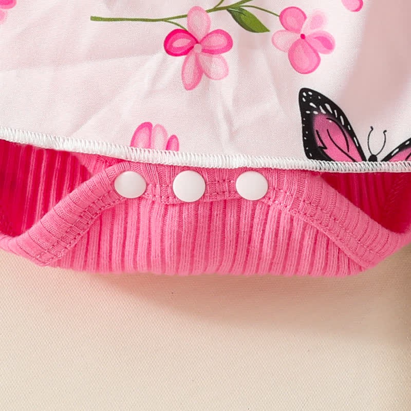 Baby Floral Butterfly Bodysuit with Headband - image 8