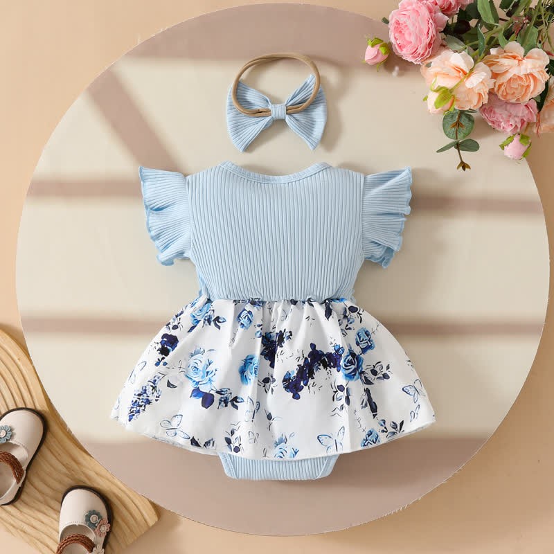Baby Floral Butterfly Bodysuit with Headband - image 20