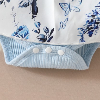 Baby Floral Butterfly Bodysuit with Headband - image 24