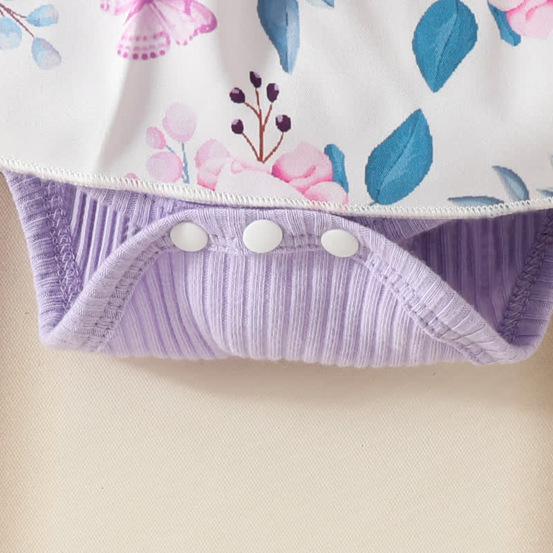 Baby Floral Butterfly Bodysuit with Headband - image 32