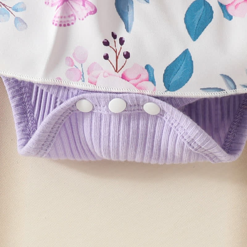 Baby Floral Butterfly Bodysuit with Headband - image 32