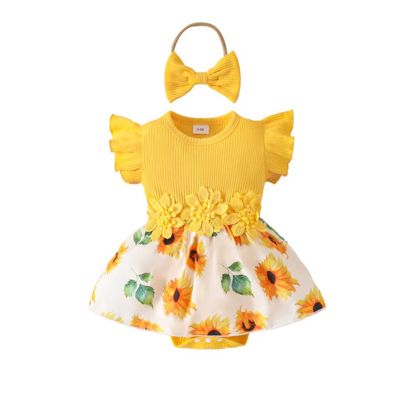 Baby Floral Butterfly Bodysuit with Headband - image 18