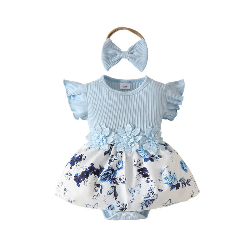 Baby Floral Butterfly Bodysuit with Headband - image 26