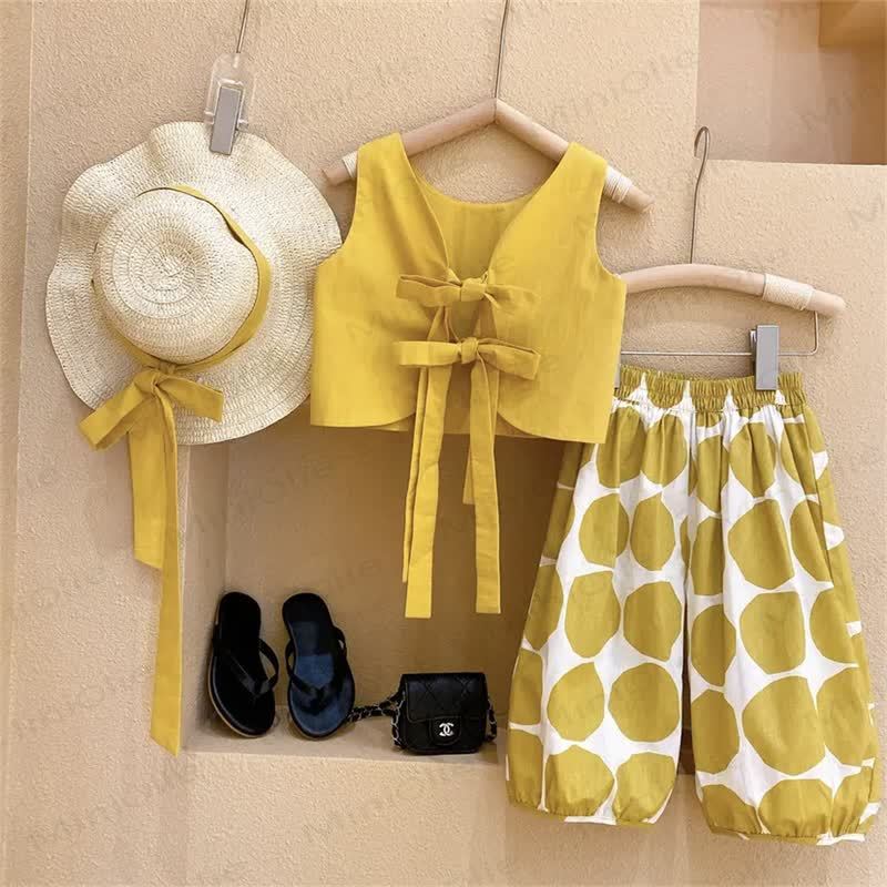 Toddler 2-Piece Yellow Dots Set with Hat - Yellow - 8-9T - image 1