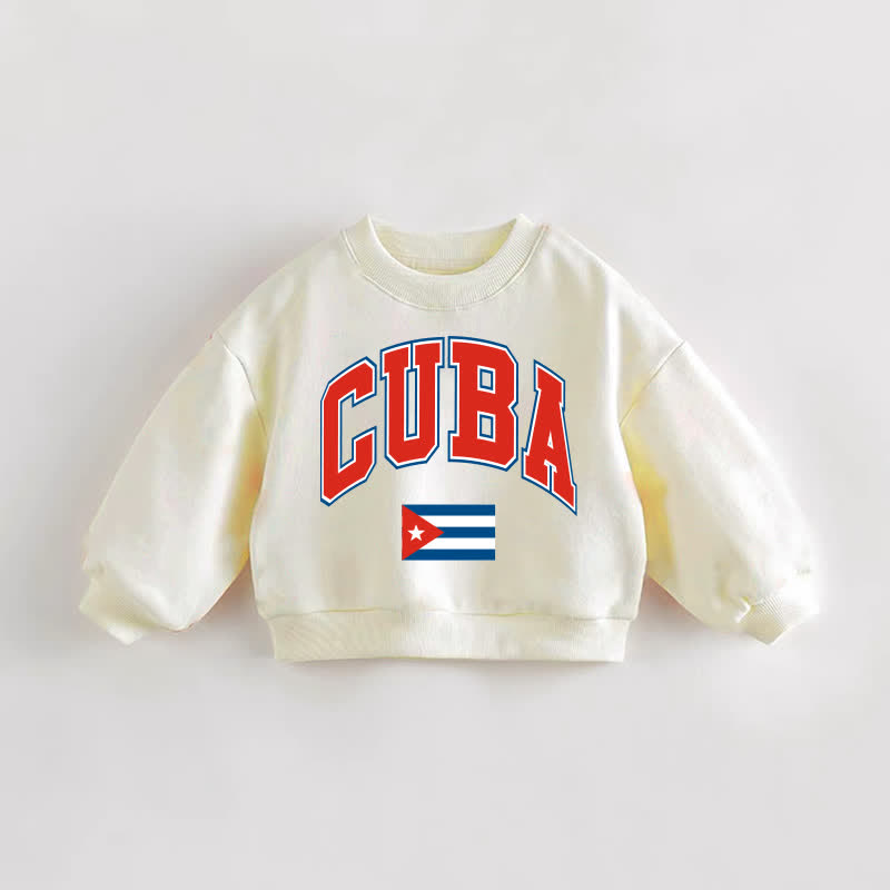 CUBA Baby Toddler Flag Sweatshirt - Cream - 3-5T - image 1