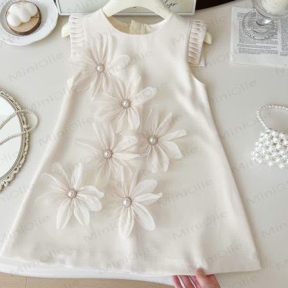 Toddler 3D Flower Sleeveless Graceful Dress - image 3