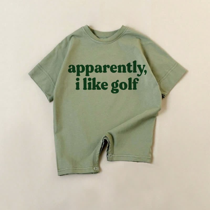 APPARENTLY I LIKE GOLF Baby Green Romper - Green - 18-24M - image 1