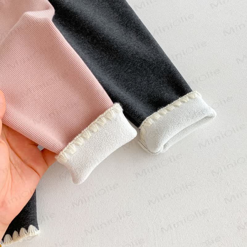 Baby Toddler Girl Knit Lace Fleece Lined Leggings - image 16