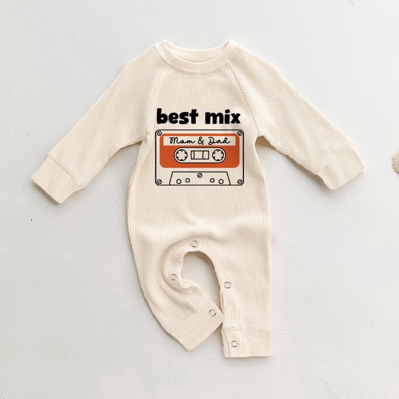 BEST MIX MOM & DAD Baby Waffle Beige Romper - Beige - 18-24M - image 1