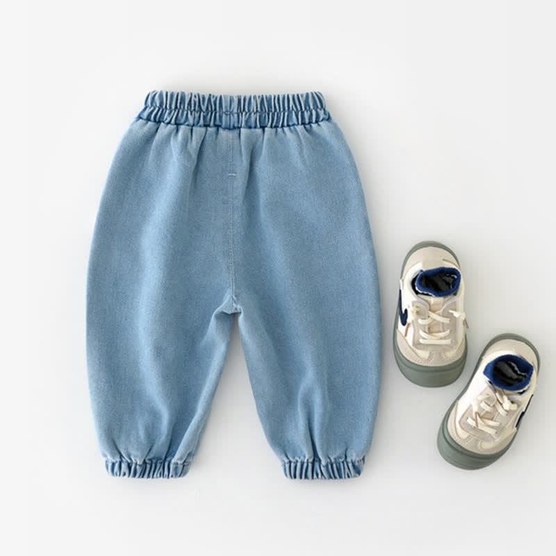 Baby Denim Embroidered Vehicle Pants - image 4