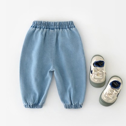 Baby Denim Embroidered Vehicle Pants - image 4