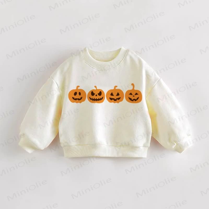 Baby Toddler Halloween Pumpkin Sweatshirt - Cream - 3-5T - image 1