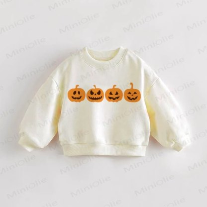 Baby Toddler Halloween Pumpkin Sweatshirt - Cream - 3-5T - image 1
