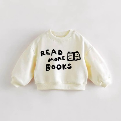 READ MORE BOOKS Baby Toddler Sweatshirt - Cream - 3-5T - image 1