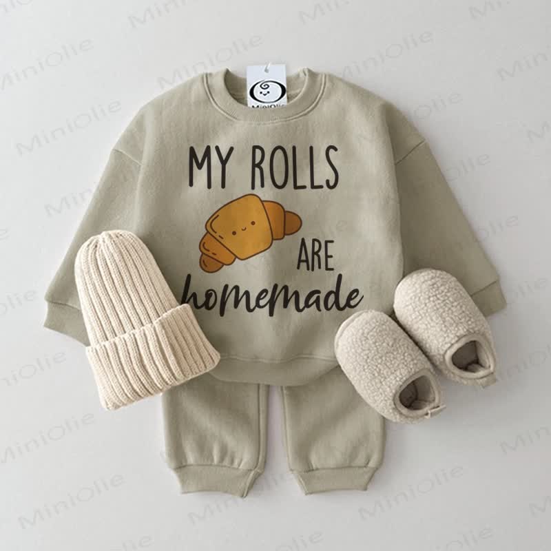 MY ROLLS ARE HOMEMADE Baby Bread Rolls 2-Piece Set - Grey Green - 2-3T - image 1