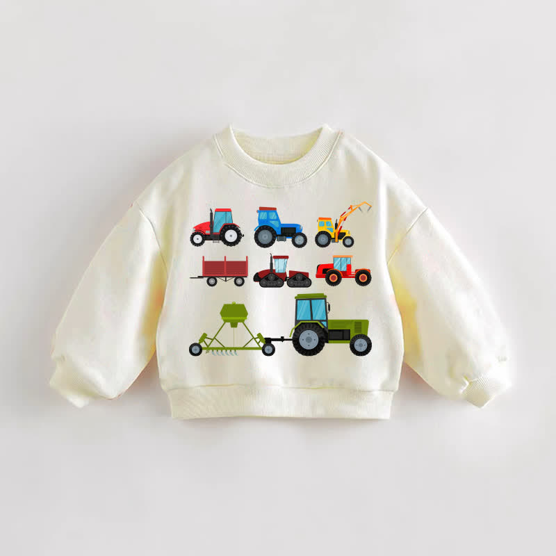 Baby Toddler Engineering Vehicle Sweatshirt - Cream - 3-5T - image 1