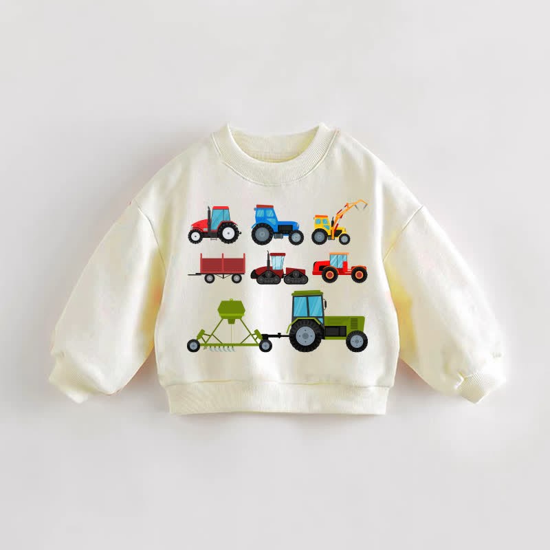 Baby Toddler Engineering Vehicle Sweatshirt - Cream - 3-5T - image 1