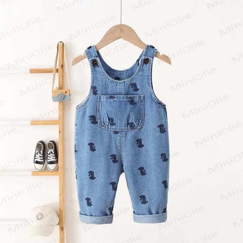 Toddler Dino Pocket Overalls - Blue - 5-7T - image 1