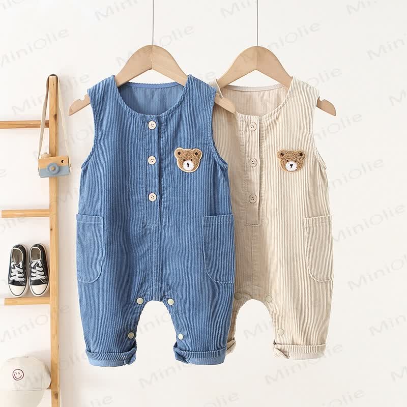 Baby Toddler Bear Corduroy Overalls - image 1