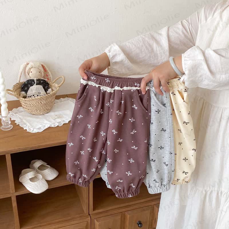 Baby Girl Bowknot Jogger Pants - image 2