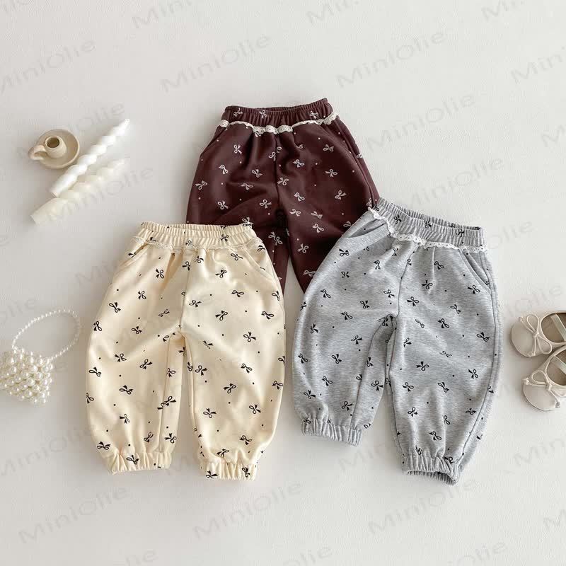 Baby Girl Bowknot Jogger Pants - image 1