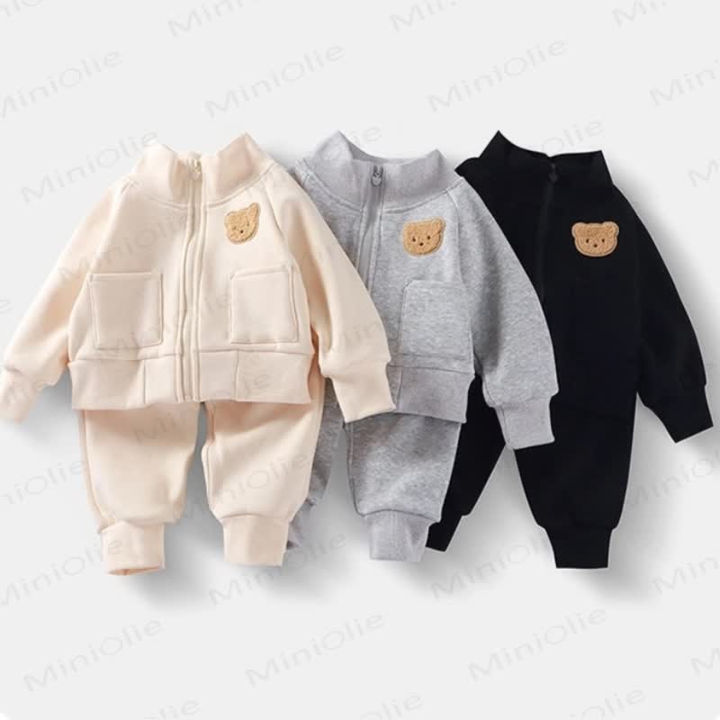 Toddler 2-Piece Bear Zipper Sweatsuit Set - image 1