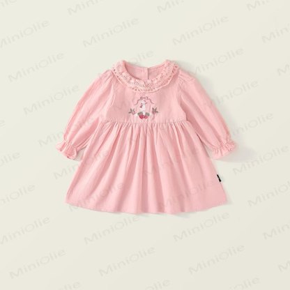 Toddler Strawberry Bow Bunny Sweet Dress - Pink - 10Y - image 1