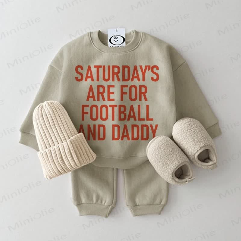 SATURDAY'S ARE FOR FOOTBALL AND DADDY Baby 2-Piece Set - Grey Green - 2-3T - image 1