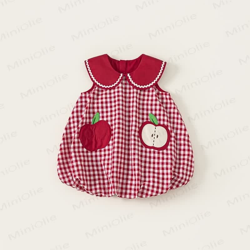 Toddler Apple Red Plaid Sleeveless Dress - Red - 10Y - image 1